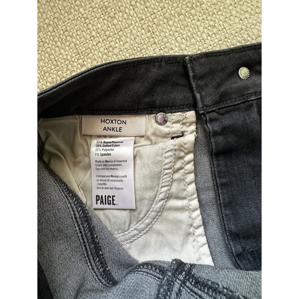 PAIGE Hoxton Ankle Leg Stretch Denim Skinny Jeans Charcoal Wash High Rise - Picture 5 of 6